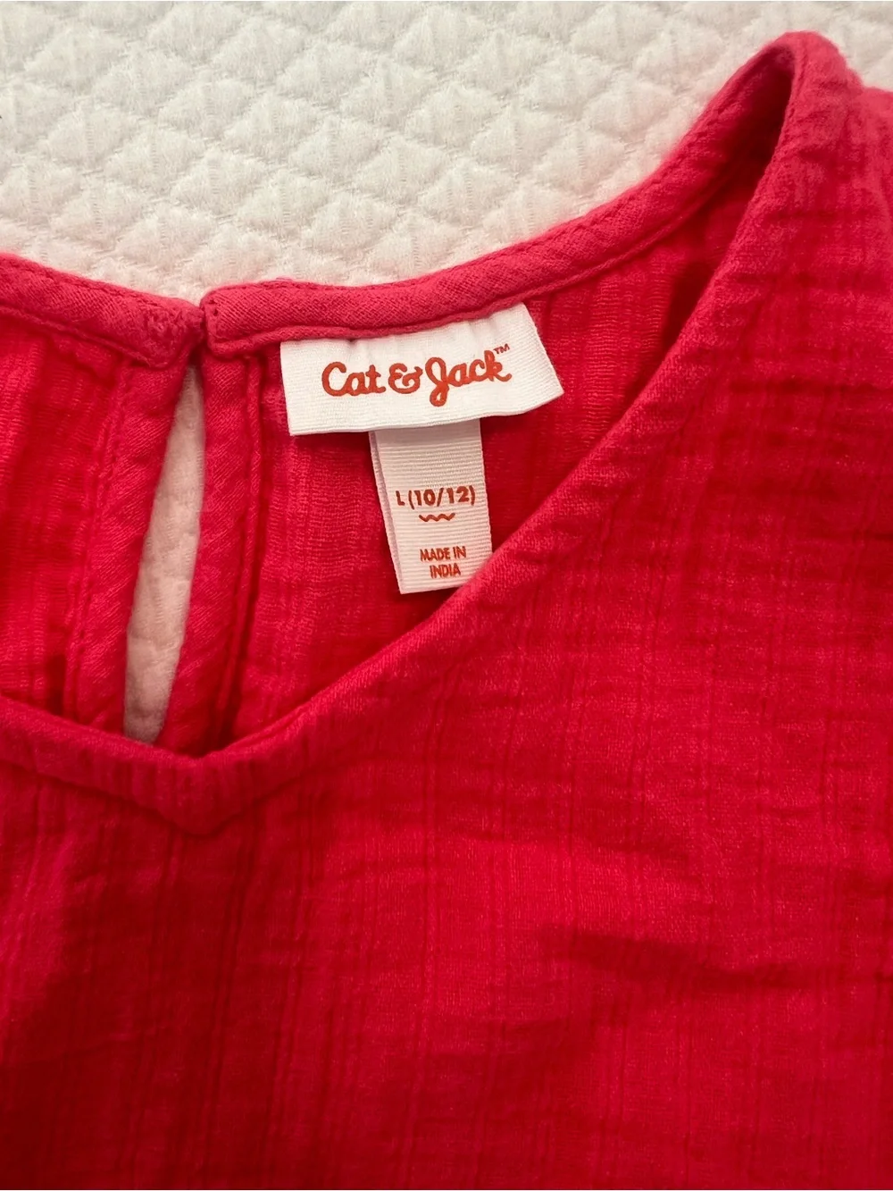 Cat & Jack Pink Cotton Muslin Dress Pockets • Large (10-12)